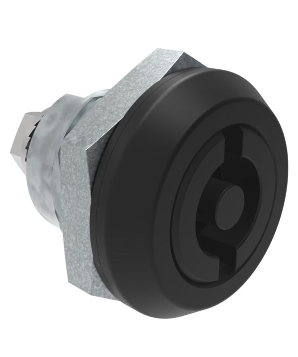 Southco Quarter-Turn Cam Latch, 5 mm Double Bitted Recess, Without Cam, Sealed, Zinc Alloy, Powder Coat, Black