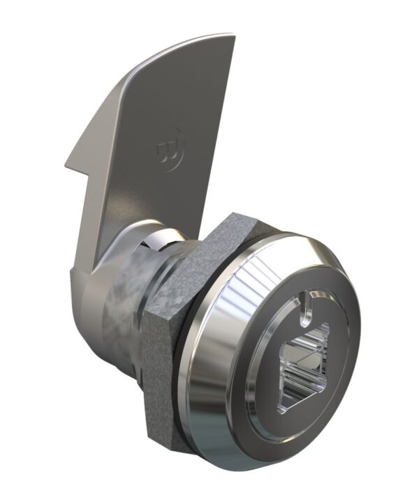 Southco Quarter-Turn Cam Latch, 8 mm Square Recess, 23mm (.91 in) Grip, Sealed, Zinc Alloy, Chrome Plated, Bright
