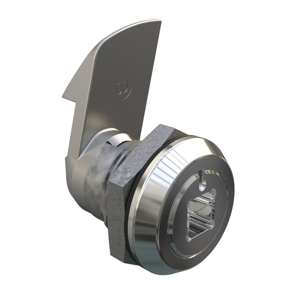 Southco Quarter-Turn Cam Latch, 8 mm Square Recess, 23mm (.91 in) Grip, Sealed, Zinc Alloy, Chrome Plated, Bright