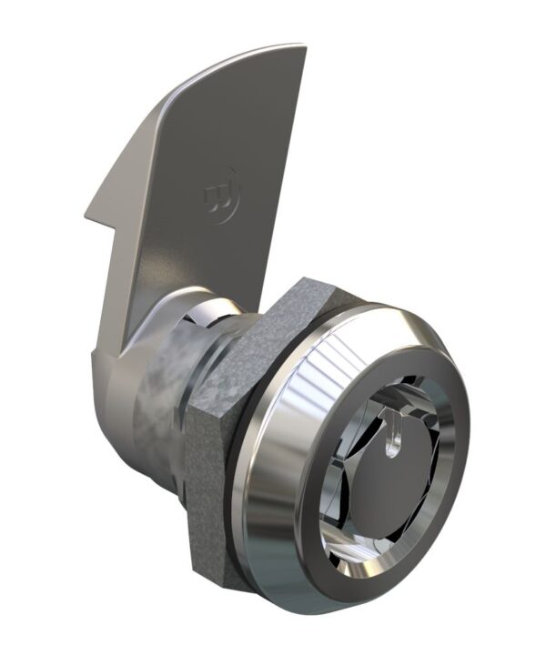 Southco Quarter-Turn Cam Latch, Bellcore 216, 23mm (.91 in) Grip, Sealed, Zinc Alloy, Chrome Plated, Bright