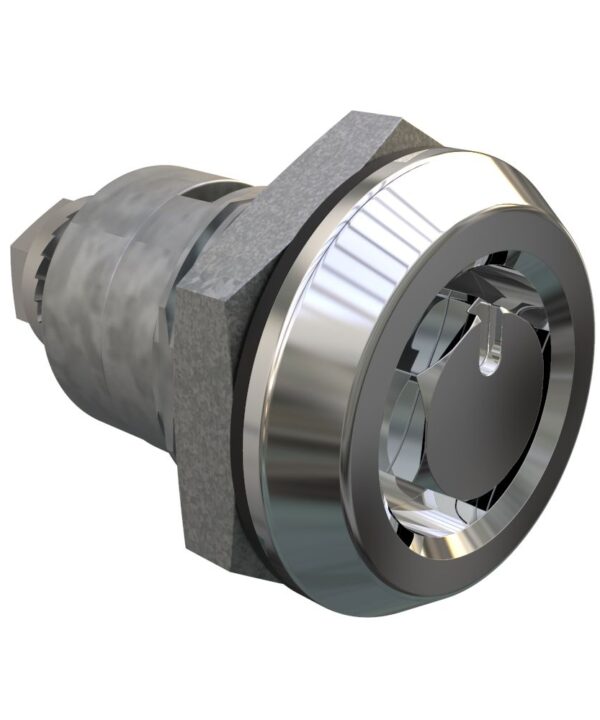 Southco Quarter-Turn Cam Latch, Bellcore 216, Spring-return Actuator, Sealed, Zinc Alloy, Chrome Plated, Bright
