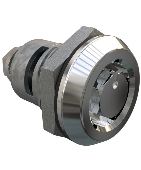Southco Quarter-Turn Cam Latch, Bellcore 216, Spring-return Actuator, Sealed, Zinc Alloy, Chrome Plated, Bright