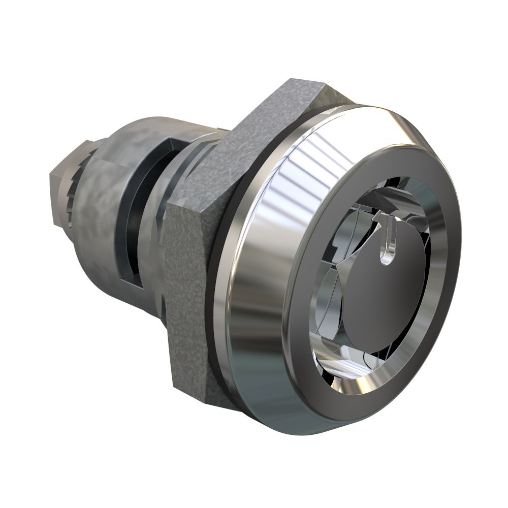Southco Quarter-Turn Cam Latch, Bellcore 216, Spring-return Actuator, Sealed, Zinc Alloy, Chrome Plated, Bright