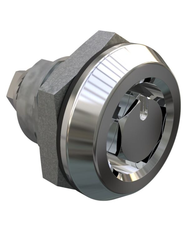 Southco Quarter-Turn Cam Latch, Bellcore 216, Without Cam, Sealed, Zinc Alloy, Chrome Plated, Bright