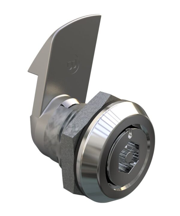 Southco Quarter-Turn Cam Latch, Bellcore Electronics, 23mm (.91 in) Grip, Sealed, Zinc Alloy, Chrome Plated, Bright