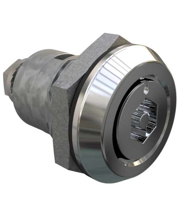 Southco Quarter-Turn Cam Latch, Bellcore Electronics, Spring-return Actuator, Sealed, Zinc Alloy, Chrome Plated, Bright