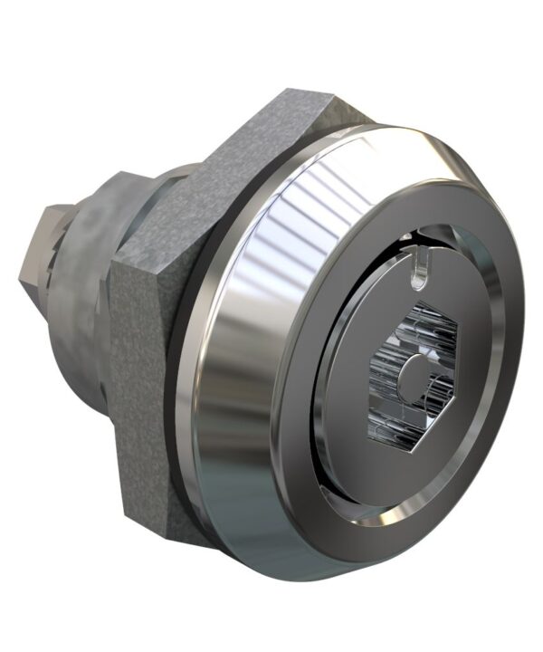 Southco Quarter-Turn Cam Latch, Bellcore Electronics, Without Cam, Sealed, Zinc Alloy, Chrome Plated, Bright