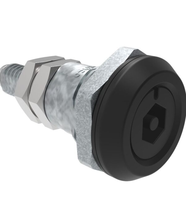 Southco Quarter-Turn Cam Latch, Bellcore Electronics, Without Cam, Sealed, Zinc Alloy, Powder Coat, Black