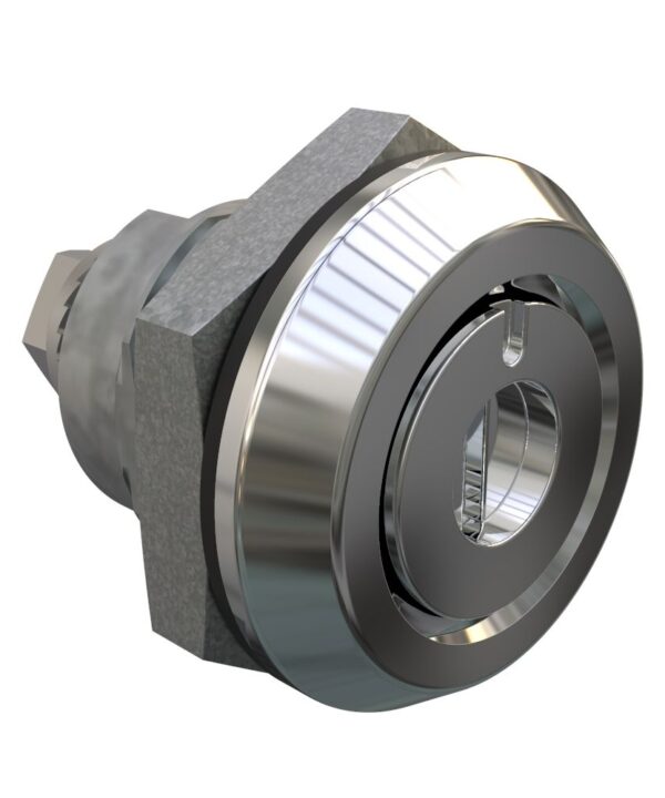 Southco Quarter-Turn Cam Latch, Slotted Recess, Without Cam, Sealed, Zinc Alloy, Chrome Plated, Bright