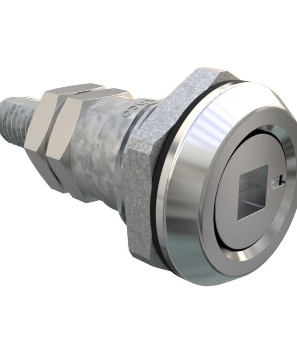 Southco Quarter-Turn Cam Latch, 6mm Square Recess, Sealed, Zinc Alloy, Chrome Plated, Bright