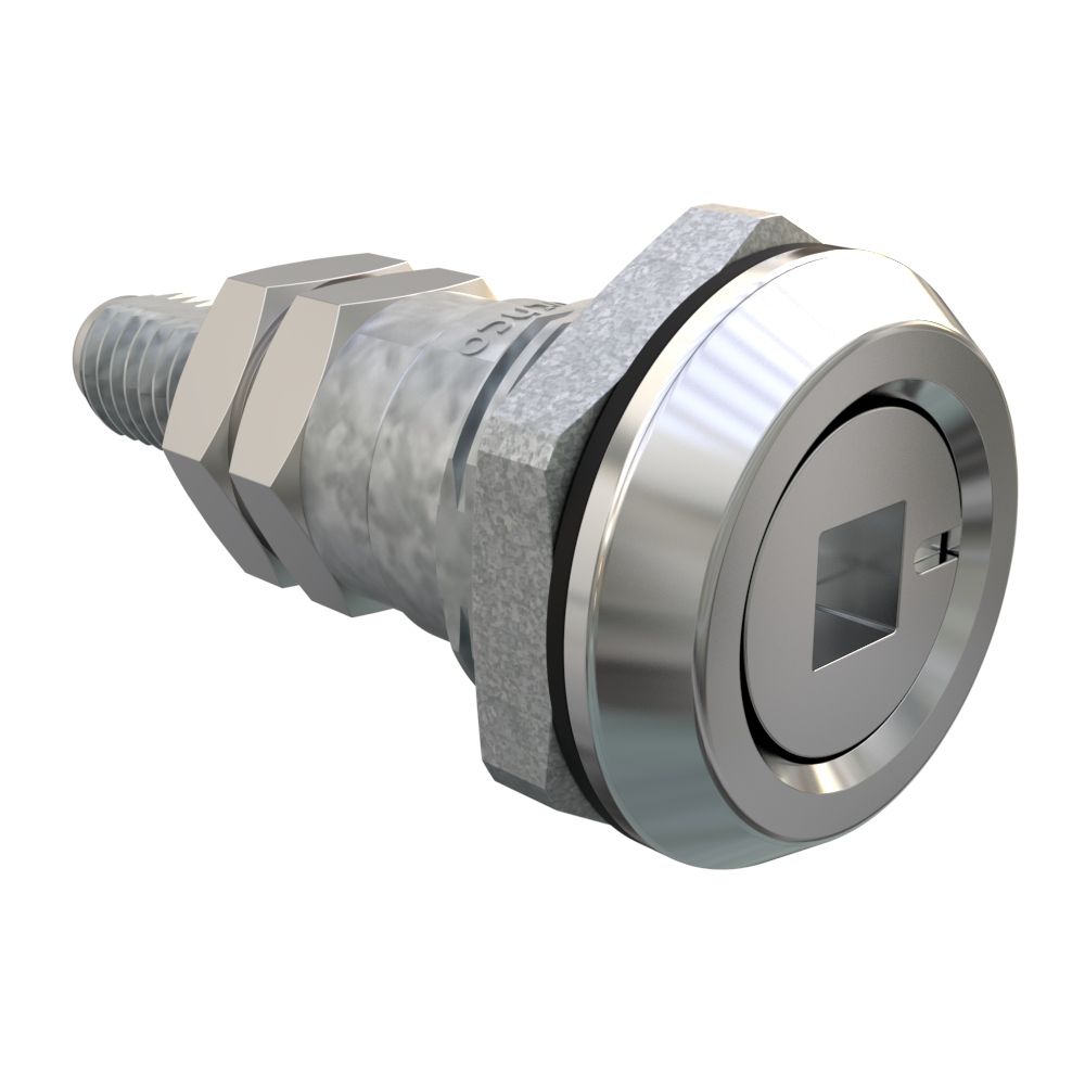 Southco Quarter-Turn Cam Latch, 6mm Square Recess, Sealed, Zinc Alloy, Chrome Plated, Bright