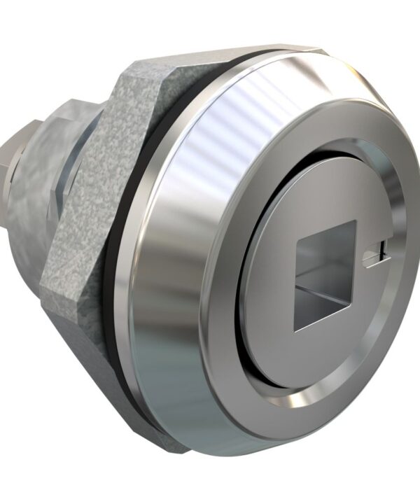 Southco Quarter-Turn Cam Latch, 6mm Square Recess, Without Cam, Sealed, Zinc Alloy, Chrome Plated, Bright