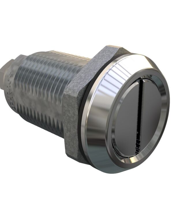 Southco Quarter-Turn Cam Latch, Slotted Recess, Without Cam, Sealed, Zinc Alloy, Chrome Plated, Bright