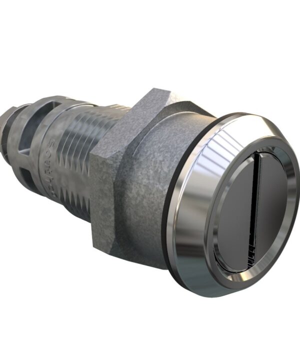 Southco Quarter-Turn Cam Latch, Slotted Recess, Without Cam, Sealed, Zinc Alloy, Chrome Plated, Bright