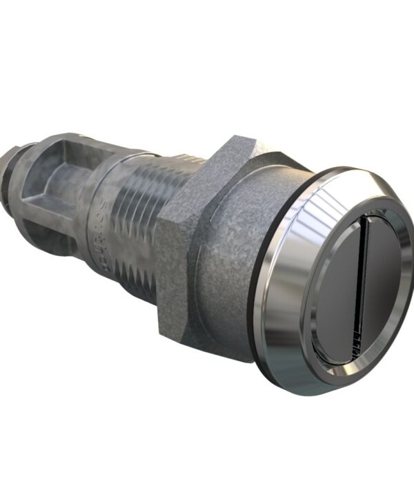 Southco Quarter-Turn Cam Latch, Slotted Recess, Without Cam, Sealed, Zinc Alloy, Chrome Plated, Bright