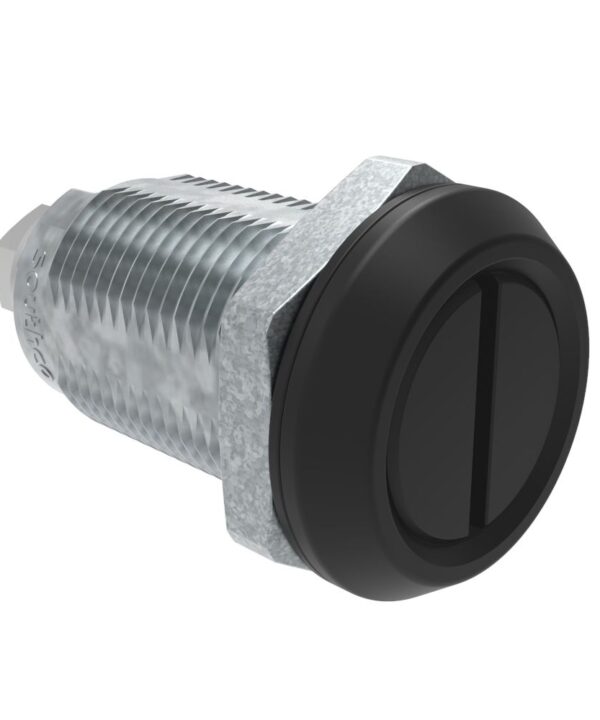 Southco Quarter-Turn Cam Latch, Slotted Recess, Without Cam, Sealed, Zinc Alloy, Powder Coat, Black