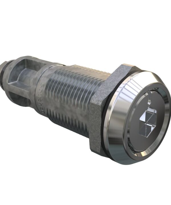 Southco Quarter-Turn Cam Latch, 8mm Hex Recess, Without Cam, Sealed, Zinc Alloy, Chrome Plated, Bright