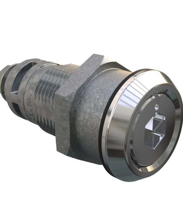 Southco Quarter-Turn Cam Latch, 8mm Hex Recess, Without Cam, Sealed, Zinc Alloy, Chrome Plated, Bright