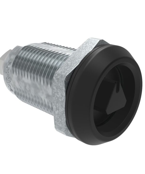 Southco Quarter-Turn Cam Latch, 8mm Triangle, Without Cam, Sealed, Zinc Alloy, Powder Coat, Black