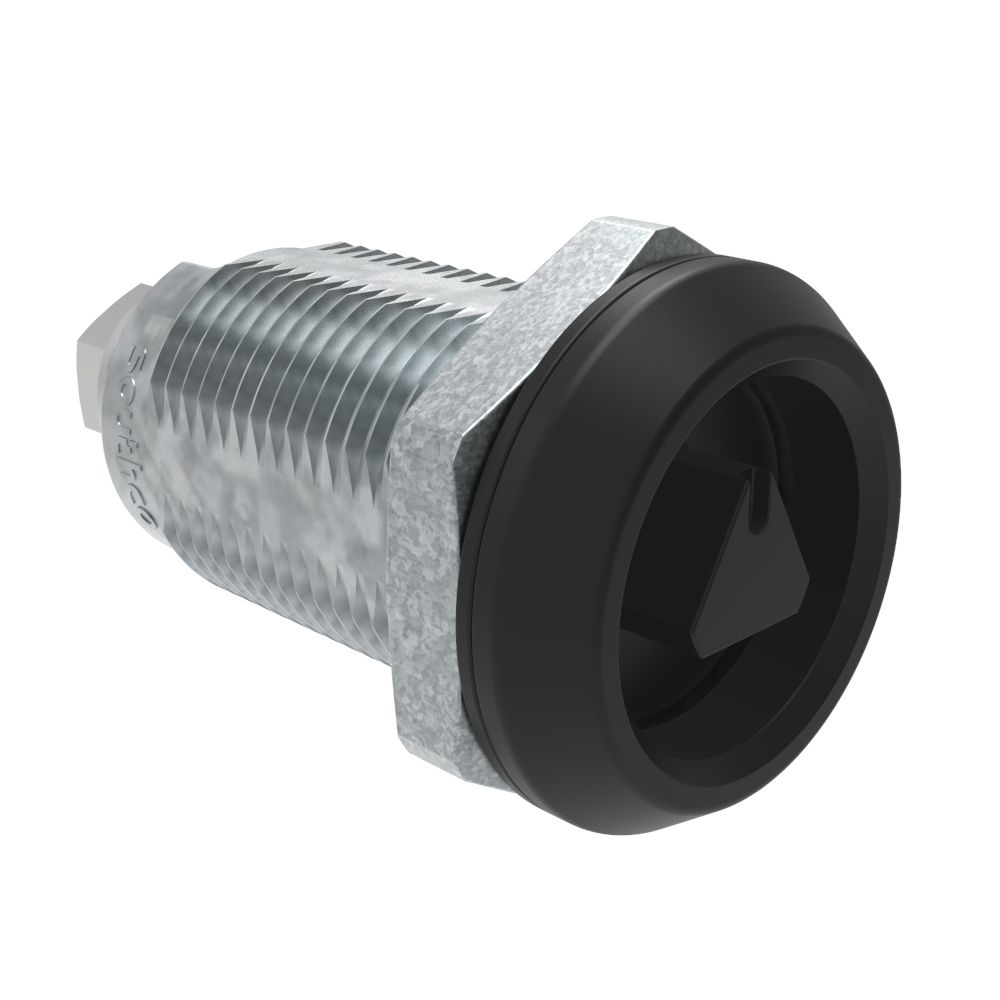 Southco Quarter-Turn Cam Latch, 8mm Triangle, Without Cam, Sealed, Zinc Alloy, Powder Coat, Black