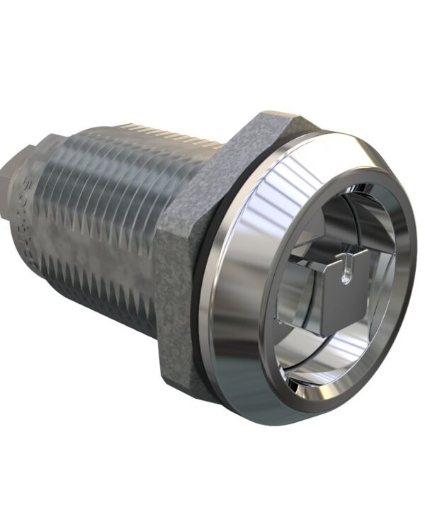 Southco Quarter-Turn Cam Latch, 7mm Square, Without Cam, Sealed, Zinc Alloy, Chrome Plated, Bright