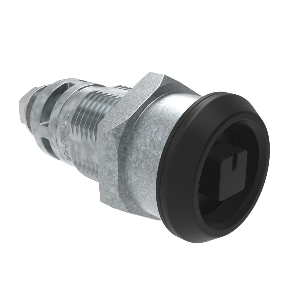 Southco Quarter-Turn Cam Latch, 8mm Square, Without Cam, Sealed, Zinc Alloy, Powder Coat, Black