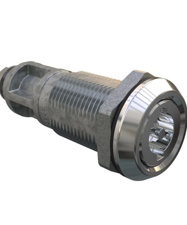 Southco Quarter-Turn Cam Latch, 3mm Double Bit, Without Cam, Sealed, Zinc Alloy, Chrome Plated, Bright