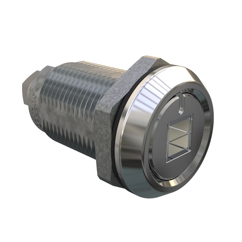Southco Quarter-Turn Cam Latch, 8mm Square Recess, Without Cam, Sealed, Zinc Alloy, Chrome Plated, Bright