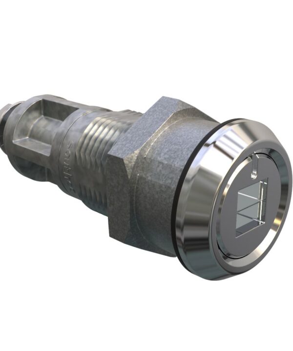 Southco Quarter-Turn Cam Latch, 8mm Square Recess, Without Cam, Sealed, Zinc Alloy, Chrome Plated, Bright