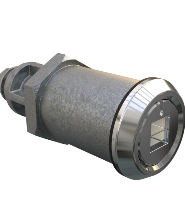 Southco Quarter-Turn Cam Latch, 8mm Square Recess, Without Cam, Sealed, Zinc Alloy, Chrome Plated, Bright