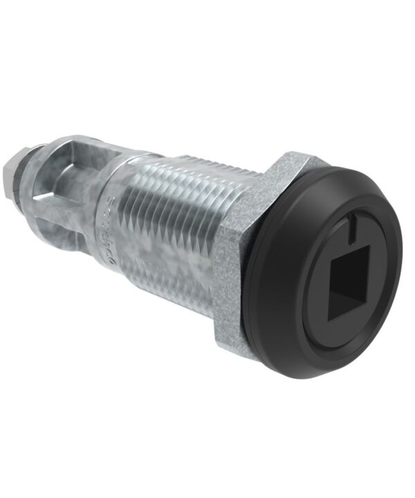Southco Quarter-Turn Cam Latch, 8mm Square Recess, Without Cam, Sealed, Zinc Alloy, Powder Coat, Black