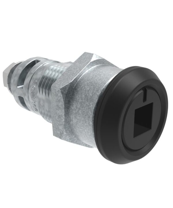 Southco Quarter-Turn Cam Latch, 8mm Square Recess, Without Cam, Sealed, Zinc Alloy, Powder Coat, Black