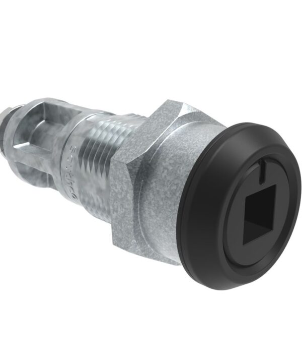 Southco Quarter-Turn Cam Latch, 8mm Square Recess, Without Cam, Sealed, Zinc Alloy, Powder Coat, Black