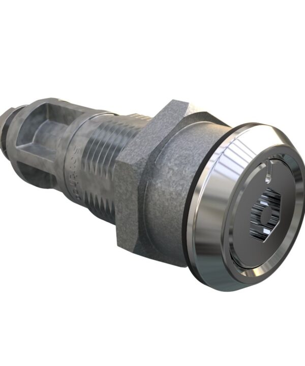 Southco Quarter-Turn Cam Latch, Bellcore Electronics, Without Cam, Sealed, Zinc Alloy, Chrome Plated, Bright