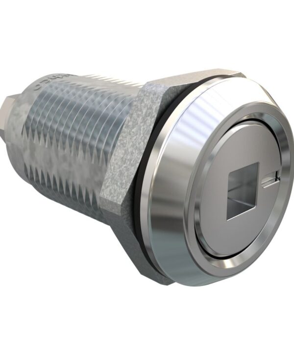 Southco Quarter-Turn Cam Latch, 6mm Square Recess, Without Cam, Sealed, Zinc Alloy, Chrome Plated, Bright