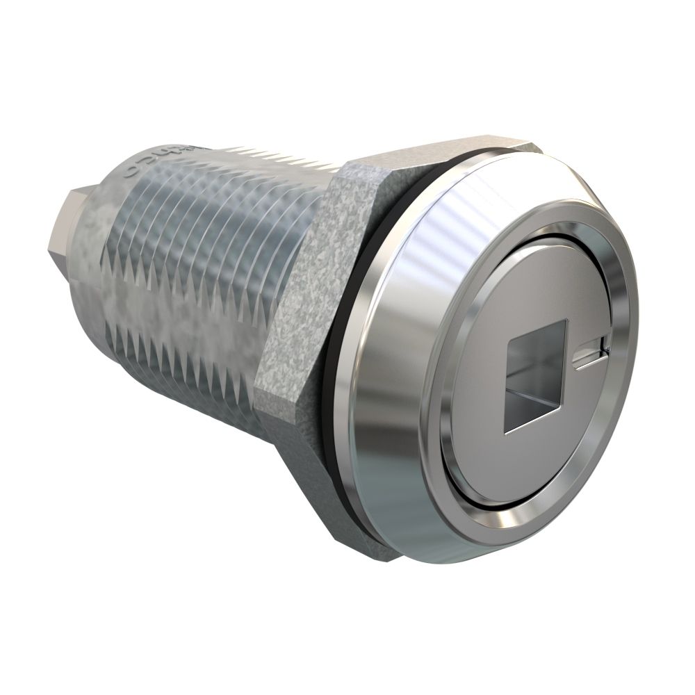 Southco Quarter-Turn Cam Latch, 6mm Square Recess, Without Cam, Sealed, Zinc Alloy, Chrome Plated, Bright