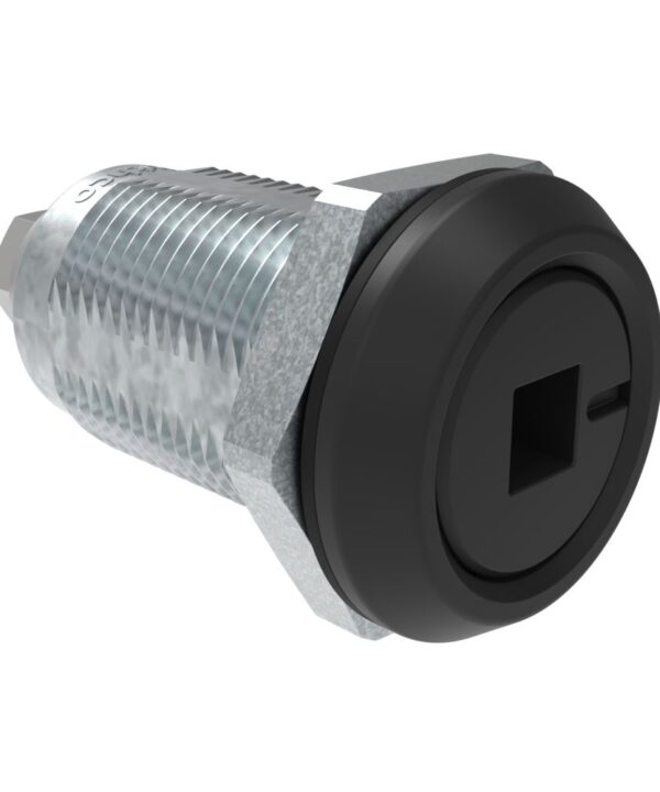 Southco Quarter-Turn Cam Latch, 6mm Square Recess, Without Cam, Sealed, Zinc Alloy, Powder Coat, Black
