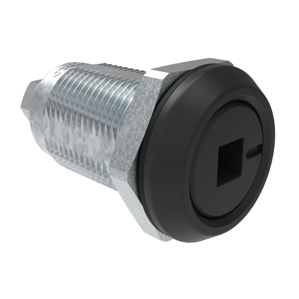 Southco Quarter-Turn Cam Latch, 6mm Square Recess, Without Cam, Sealed, Zinc Alloy, Powder Coat, Black