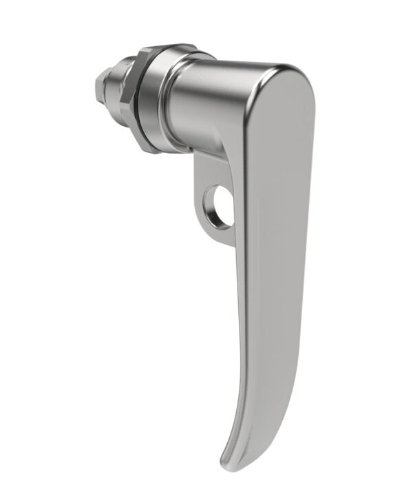 Southco Quarter-Turn Cam Latch, L-Handle, Pad Locking, Sealed, Zinc Alloy, Chrome Plated, Bright
