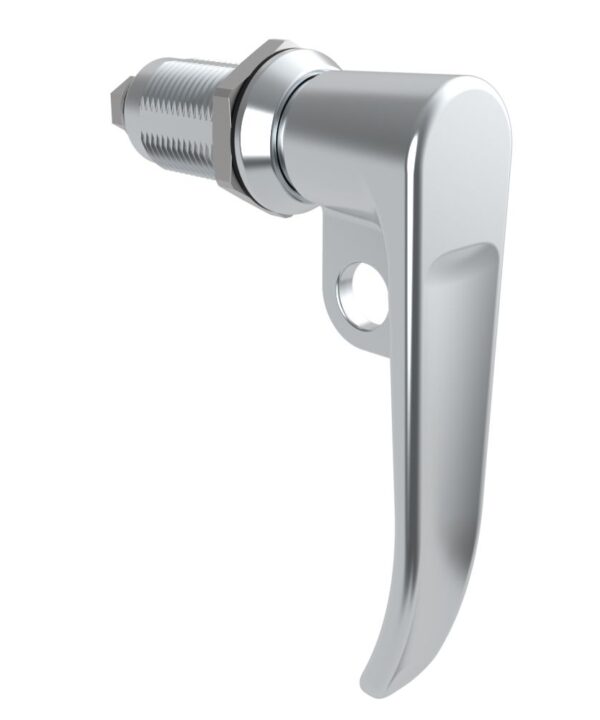 Southco Quarter-Turn Cam Latch, L-Handle, Pad Locking, Sealed, Zinc Alloy, Chrome Plated, Bright