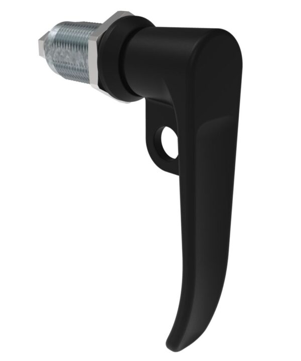 Southco Quarter-Turn Cam Latch, L-Handle, Pad Locking, Sealed, Zinc Alloy, Powder Coat, Black