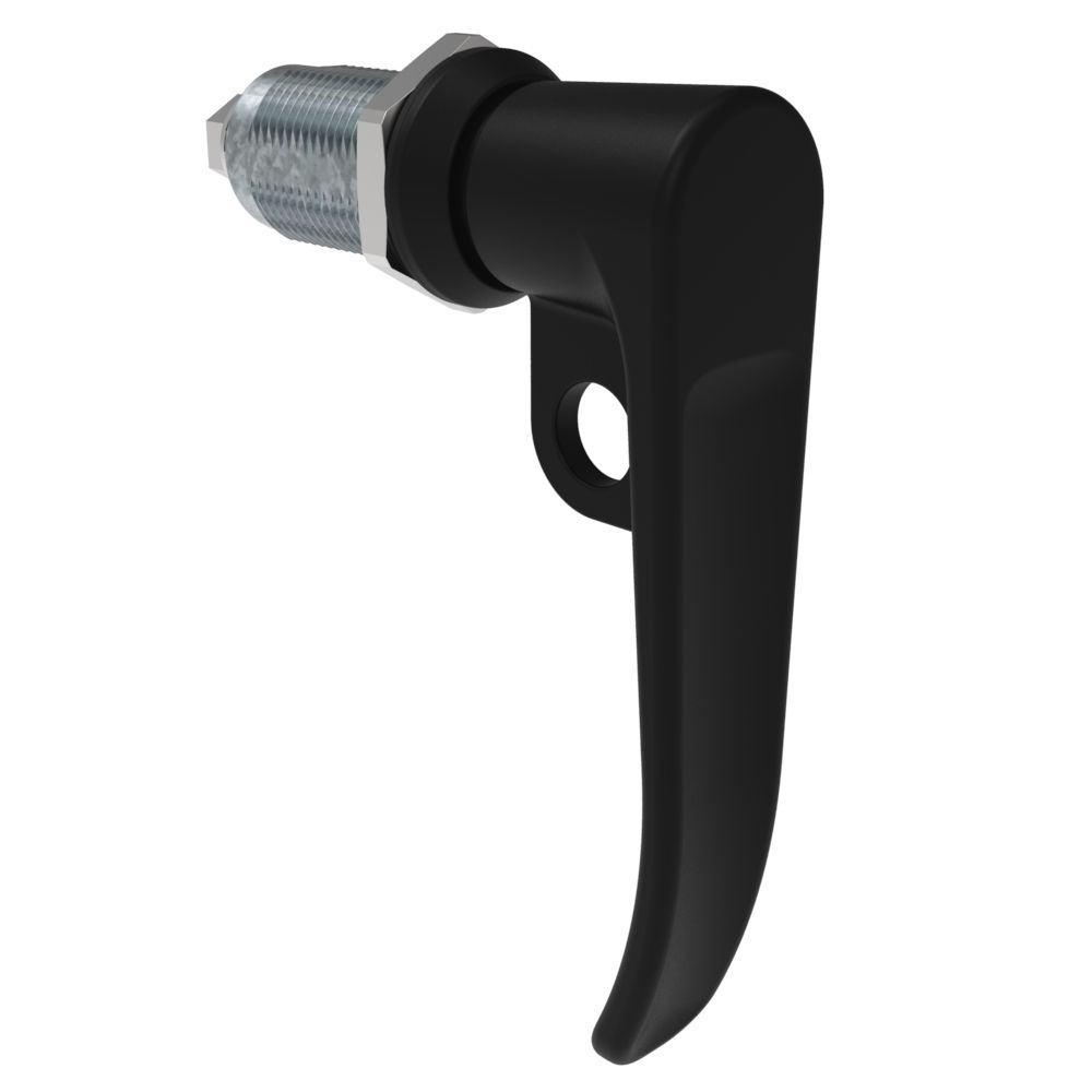 Southco Quarter-Turn Cam Latch, L-Handle, Pad Locking, Sealed, Zinc Alloy, Powder Coat, Black