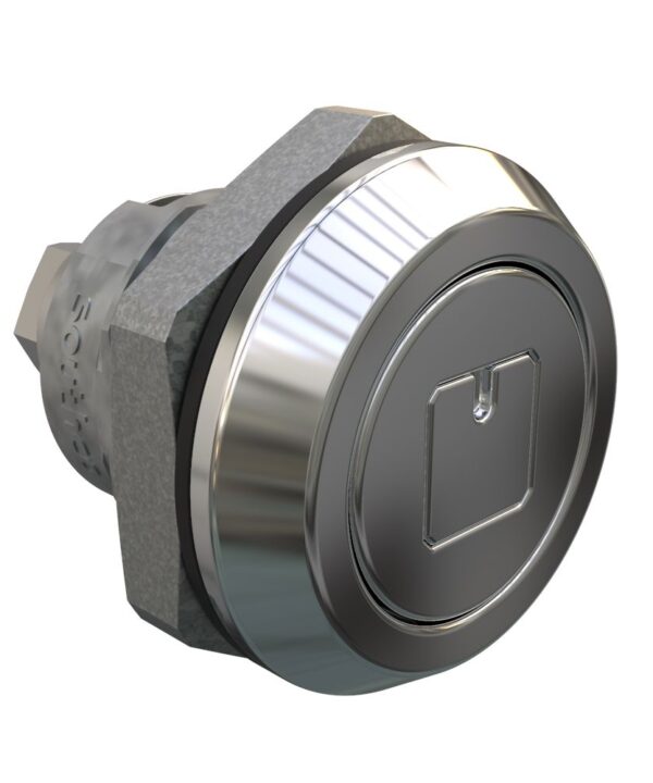 Southco Quarter-Turn Cam Latch, 8 mm Square Shuttered Recess, Zinc Alloy, Chrome Plated, Bright