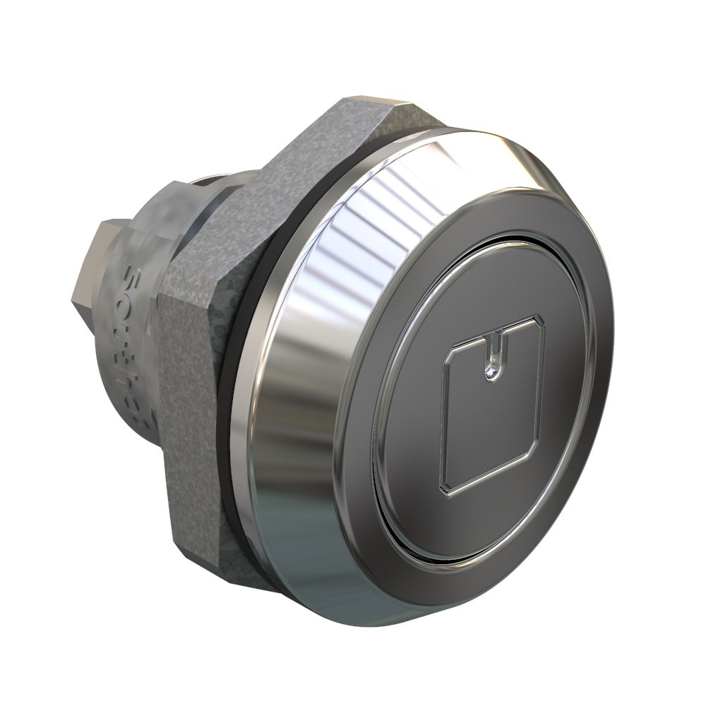 Southco Quarter-Turn Cam Latch, 8 mm Square Shuttered Recess, Zinc Alloy, Chrome Plated, Bright