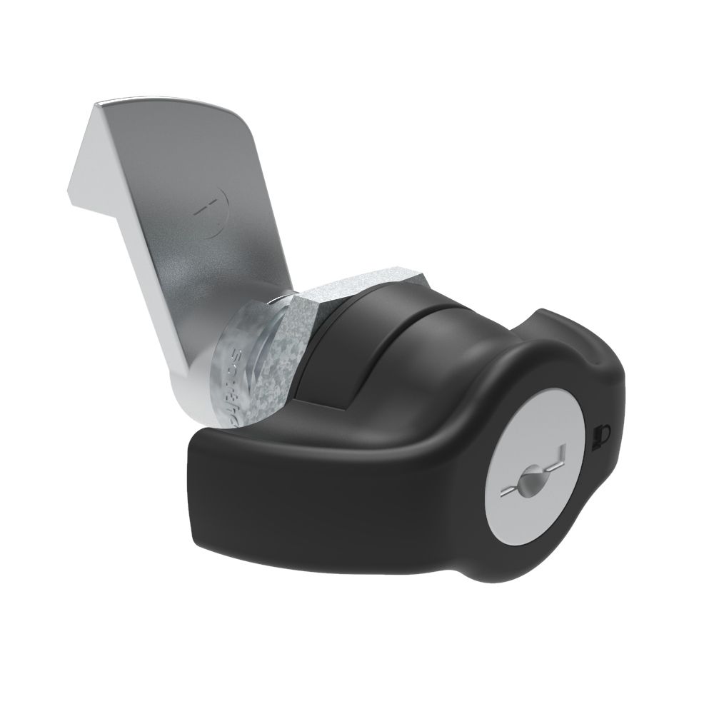 Southco Quarter-Turn Cam Latch, Key Locking (CH751) Wing, 23mm (.91 in) Grip, Not Sealed, Zinc Alloy, Powder Coat, Black