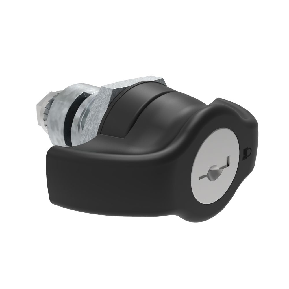 Southco Quarter-Turn Cam Latch, Key Locking (CH751) Wing, Spring-return Actuator, Not Sealed, Zinc Alloy, Powder Coat, Black