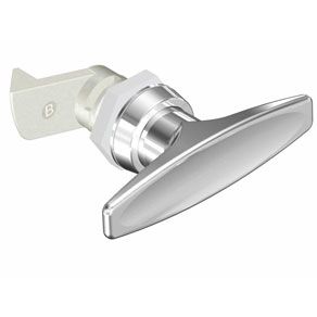 Southco Quarter-Turn Cam Latch, T-handle, 23mm (.91 in) Grip, Not Sealed, Zinc Alloy, Chrome Plated, Bright