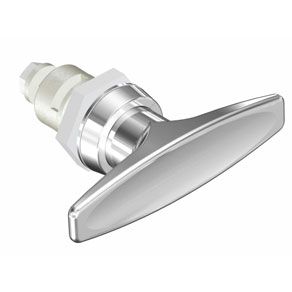 Southco Quarter-Turn Cam Latch, T-handle, Spring-return Actuator, Not Sealed, Zinc Alloy, Chrome Plated, Bright