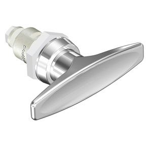 Southco Quarter-Turn Cam Latch, T-handle, Spring-return Actuator, Not Sealed, Zinc Alloy, Chrome Plated, Bright