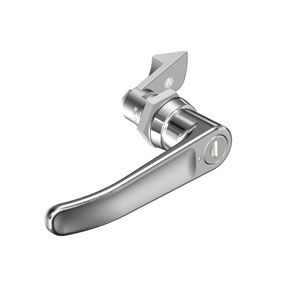 Southco Quarter-Turn Cam Latch, Key Locking (CH751) L-handle, 23mm (.91 in) Grip, Not Sealed, Zinc Alloy, Chrome Plated, Bright